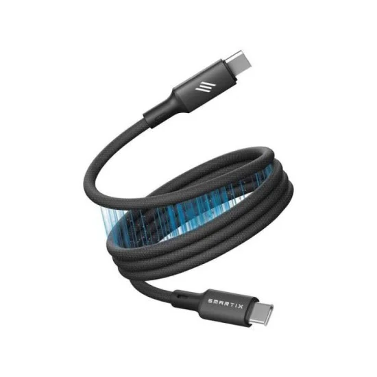 Smartix Premium 100W C To C Magnetic Braided Cable - Black